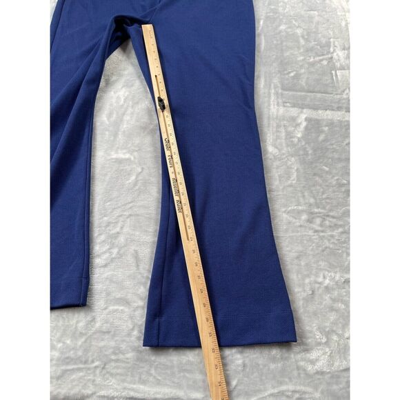 Chico’s Pants Womens 3R US 16 Nocturne Navy Textured Wide Leg Trouser Grommet - Picture 13 of 16